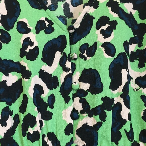 Pieces Darsy Punky Green Coquette Rosette Midi Dress - Picture 10 of 16